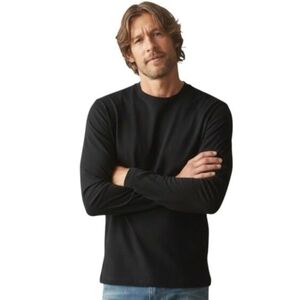 American Giant Long Sleeve Crewneck Tee Premium Slub Size Small - Black USA Made